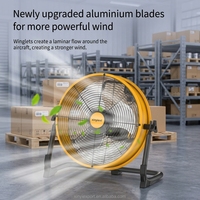 Tragbarer Solar-Aufladbarer 6-Gang-Standventilator Abnehmbares Solarpanel Geräuscharm Lange Akkulaufzeit (5-48 Stunden) für Draußen