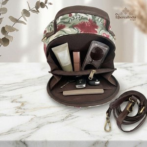 Handcrafted Floral Mini <b>Backpack</b> Bag Cotton Convertible Crossbody Sling <b>Purse</b> Small Travel Bag Bulk Export India - Product Image 1