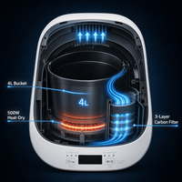 Composteur Électrique en Acier Inoxydable avec Verrou de Sécurité 4L, Automatique, Inodore, Économe en Énergie, Idéal pour la Maison, les Enfants et la Famille