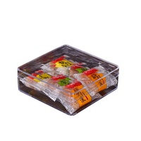 Boîte d'emballage de biscuits de forme carrée PS boîte de collation alimentaire, boîte transparente boîte à bonbons heureuse boîte en plastique transparente