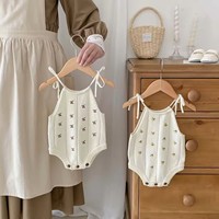 Haute qualité Jacquard tricots été barboteuse tout-petits sans manches coton biologique combinaison respirant belle Onesies enfants ODM