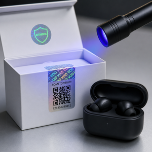 Maßgefertigter Laser-Sicherheitshologramm-Aufkleber mit Rubbelfeld, QR-Code, Seriennummer und 3D-Hologramm-Etikett - Product Image 4