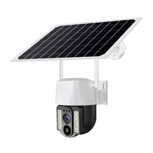 Power Support V380 New Wireless 3MP HD Solar PTZ Camera CCTV Camera Outdoor IP66 Waterproof H.265 4mm Dc12v Solar Camera Battery