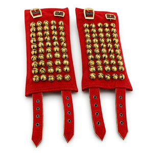 Chevillères en métal plaqué avec clochettes en laiton pour la danse classique traditionnelle Bharatanatyam, Kathak et danse folklorique - Product Image 1