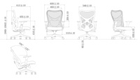 Chaise de bureau exécutive moderne avec accoudoirs réglables et dossier en maille résistante 125 Recine, pivotante et avec base en acier pour un travail confortable