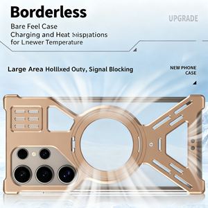 Étui de téléphone portable en aluminium de luxe transfrontalier S23 S24 S25 S22 Ultra, antichoc, avec poignée, dissipation thermique de type Z, magnétique <span class=keywords><strong>360</strong></span> - Product Image 3