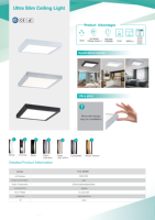 Plafonnier LED carré moderne ultra-plat en aluminium 24W 2000LM IP20 sans scintillement, panneau lumineux fin de 30 mm à montage en surface pour la maison