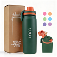 Bouteille d'eau sport isotherme sous vide en acier inoxydable 304 de 22 oz, anti-fuite, avec logo personnalisé, livraison en gros, maintien au chaud 12-24h