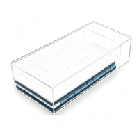 Boîte de rangement de luxe moderne en acrylique transparent pour tuiles de mahjong, avec couvercle coulissant, anti-poussière, empilable, portable, pour tuiles américaines