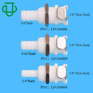 1/4" Socket Valved Male Insert Quick Disconnect Coupling to 4mmID 6mmOD <b>Hose</b> Open Flow Low Pressure Quick Coupling - Product Image 4