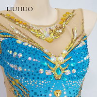 LIUHUO Maillots de bain synchronisés pour filles Cristaux Combinaison de performance Gymnastique rythmique Danse Justaucorps Compétition