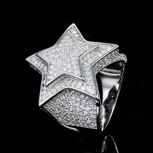 VVS Clarity Cut Moissanite 925 Silver Hip Hop Iced Star <b>Ring</b> Customized Real 14K Gold Diamond Party <b>Ring</b> for <b>Men</b> - Product Image 1