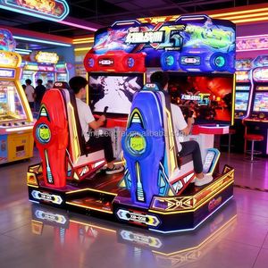 Simulateur de vol électronique d'intérieur, machine de jeu vidéo, jeu d'arcade de course automobile à monnayeur pour enfants avec 2 joueurs, en anglais - Product Image 2