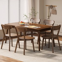 Massivholz Esszimmer-Set im Chinesischen Stil mit 5 Teilen und Abgerundeten Kanten Windsor-Stuhllehnen für Kleine Wohnungen Gewerbliche Gastronomie-Nutzung