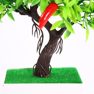 Planta Artificial de Chile en Maceta, Mini Bonsái de Plástico, Fruta de la Fortuna, Decoración para el Hogar - Product Image 3
