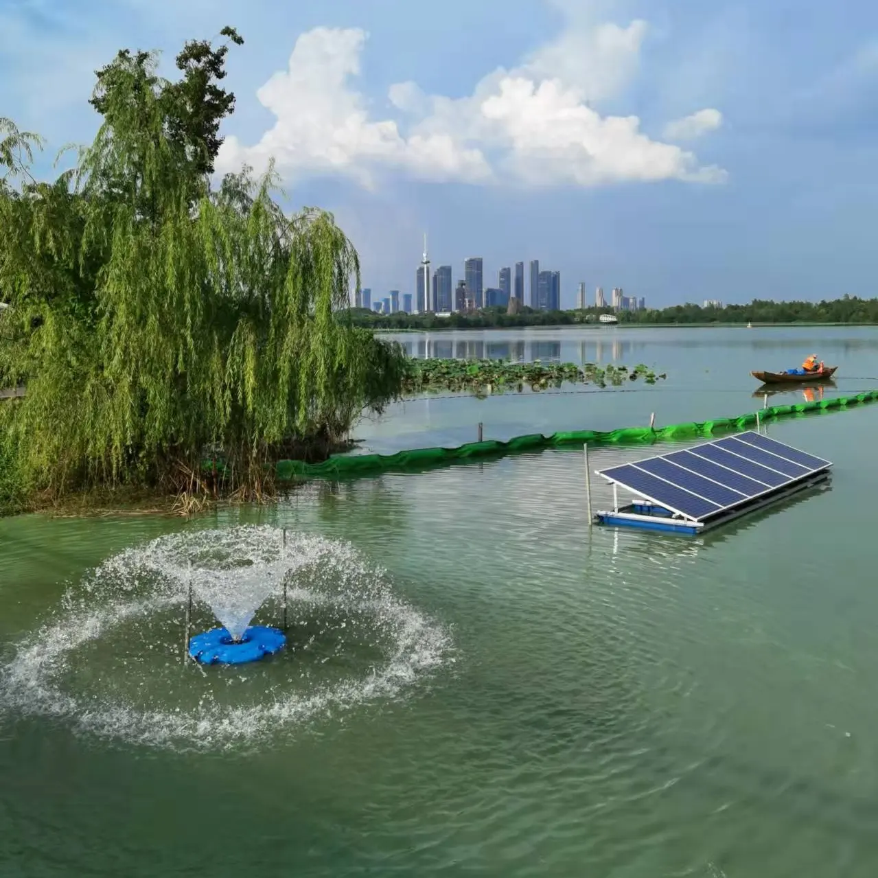 中国水産養殖フローティング湖酸素魚池2hp噴水パドルホイールソーラーエアレーター池魚エビ農機具