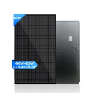 Toptan fiyat Sunpro tam siyah güneş panelleri 400w 405w 410w 415w 420w mono güneş panel yapma makinesi