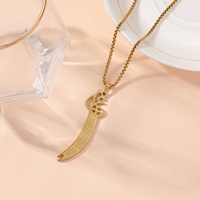 Colgante de Acero Inoxidable con Forma de Espada Scimitar Zulfiqar, Joyería de Moda Islámica Árabe Musulmana, Collar con Corán, Venta al por Mayor