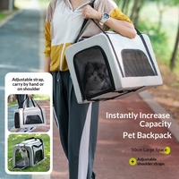 Carrito Plegable de Dos Niveles para Mascotas, con Portamascotas Desmontable, Ruedas Universales de 360°, Amplio Espacio
