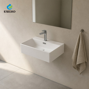 Lavabo Rectangular de Cerámica Blanca Moderna para Proyectos Hoteleros - Product Image 4