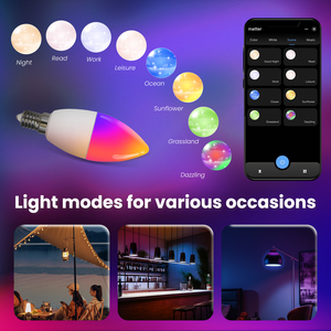 Lámpara LED Inteligente RGB LangYeao de 6W con WiFi, Control por Voz y App, Enchufe Europeo, Material de PC, Compatible con Android - Product Image 4
