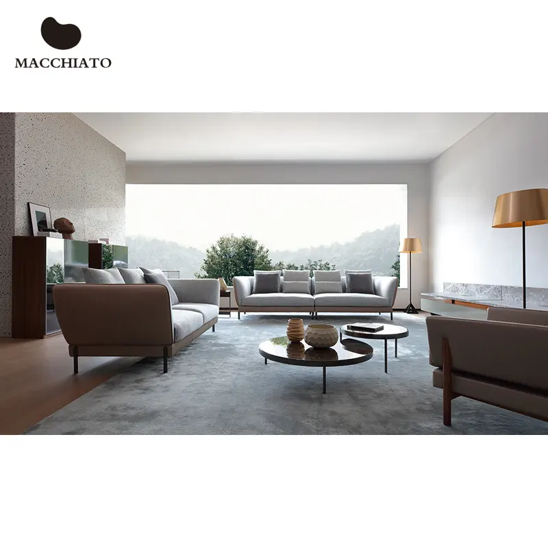 Moderne Schnitts ofa Sofa Set Wohnzimmer Sofas 2 3-Sitzer Couch italienisches Design Schnitts ofa Leder Stoff Sofas