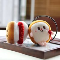 Porte-clés en peluche mignon de haute qualité, pendentif jouet en peluche en forme de machine à hamburgers, frites, cuisses de poulet, pain, hot-dog