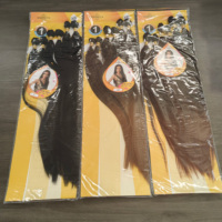 Cheveux synthétiques Yaki populaires à faible coût, 6 pièces, 26-30 pouces, qualité stable, sans perte de cheveux, faciles à gérer, article très vendu pour le marché professionnel