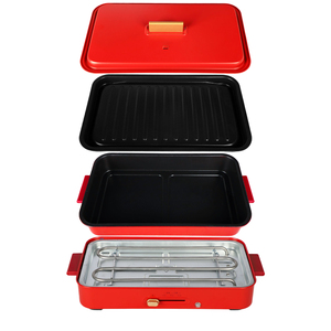 Olla Eléctrica Multifuncional, Parrilla Eléctrica con Tapa, Olla Eléctrica y Parrilla para Barbacoa - Product Image 1