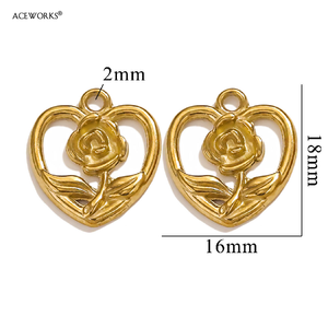 Frolics dorés de la nature |   Pendentifs assortis en forme de feuilles, de fruits et d'animaux en acier inoxydable plaqué or 18K PVD pour la fabrication de bijoux DIY - Product Image 6