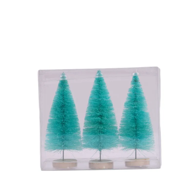 Mini Sisal Snow Frost Trees Bottle Brush Christmas DIY Decoration Home Table Top Decoration Diorama Tree Models Trees