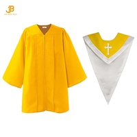 Robe de chœur dorée pour enfants, brodée en usine, avec étole