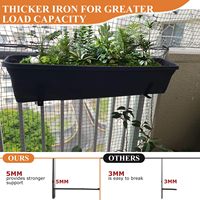 Supports de jardinière réglables en fer pour balustrade de terrasse, installation sans perçage sur fenêtre, durables pour le jardin