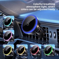 Support de téléphone magnétique pour voiture avec refroidissement par aspiration, charge sans fil et fixation sur grille d'aération