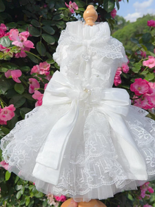 Abito per animali domestici in pizzo bianco puro principessa Cixi abito per cani e <span class=keywords><strong>gatti</strong></span> - Product Image 2