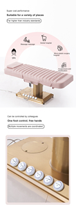 Mesa de Masaje Cosmética con Base Dorada y Control de Pie, Cama Eléctrica Curva para Tratamientos Faciales, Spa, Belleza y Tatuajes - Product Image 3