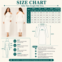 Robe midi pour femme en tricot de coton et élasthanne opaque 320 GSM, grande taille, coupe droite, col halter, manches longues, été, logo personnalisé OEM