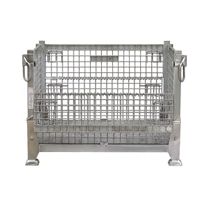 China Magazijn Transportstapel Verzinkte Verzinkte Opvouwbare Stalen Bakken - Product Image 2