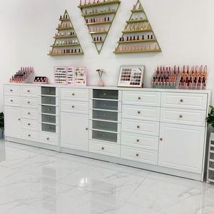 <b>Nail</b> Polish Glue Locker Black <b>Nail</b> Salon Display Cabinet with Floor Drawer Storage for <b>Nail</b> <b>Tables</b> - Product Image 1