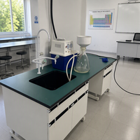 Évier de laboratoire avec plan de travail phénolique résistant aux produits chimiques, robinet en PP, conception démontable pour usage scolaire, hospitalier et en atelier
