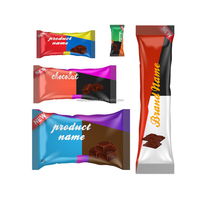 Sacs d'emballage personnalisés à faible MOQ pour barres chocolatées, biscuits, noix énergétiques, avec fenêtre transparente, en feuille de Mylar thermoscellable