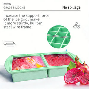 Produits <span class=keywords><strong>de</strong></span> cuisine, grands moules à glaçons <span class=keywords><strong>de</strong></span> 250 ml, bac à glaçons en silicone antiadhésif facile à démouler avec couvercle pour les cubes <span class=keywords><strong>de</strong></span> soupe, les sauces - Product Image 4