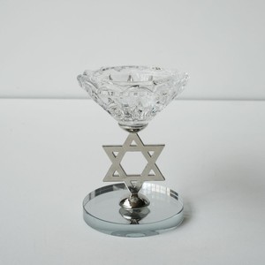 Candelabro de Vidrio Esmerilado de 3 Brazos con Diseño de Estrella de <span class=keywords><strong>David</strong></span> Doble Hecho a Mano, Base Cromada de Cobre para Decoración Navideña del Hogar - Product Image 6