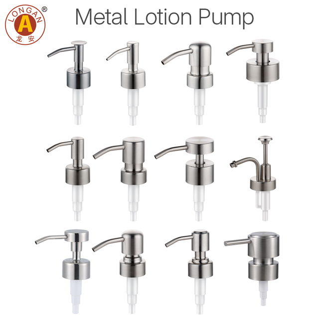 Custom Colorful 304 Stainless Steel Liquid Hand Sanitizer Lotion Pump 28/410 24/410 Soap Shampoo Pump Lotion Dispenser Pump