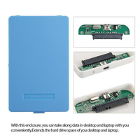 Casing Hard Drive Eksternal 2.5 inci USB 2.0 SATA Interface, Bahan Plastik Multi-Warna, untuk Hard Disk Mobile