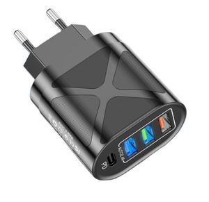 Chargeur de bureau à 4 ports avec charge rapide QC3.0 et sortie PD 3A, charge sécurisée pour téléphones mobiles - Product Image 2