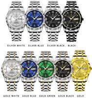 Nouvelles montres à quartz pour hommes Poedagar 615 de luxe, couleur verte, argentée, noire, dorée, Reloj, acier inoxydable, cuir, Montre Homme, montre-bracelet