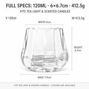 Photophore en verre cannelé à facettes transparent avec texture verticale pour centre de table, cadeau de mariage, vente en gros - Product Image 6