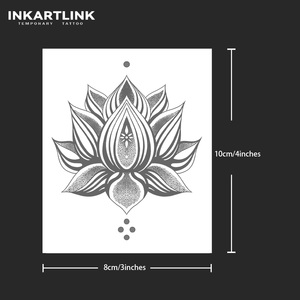 Tatuaje Temporal Personalizado de Mandala Flor de Loto, Resistente al Agua, Larga Duración (15 Días), Arte Corporal Semipermanente para Brazo, <span class=keywords><strong>Muñeca</strong></span>, Mujeres y <span class=keywords><strong>Hombres</strong></span> - Product Image 3