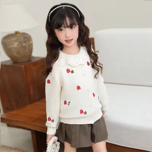Suéter de Punto para Bebés y Niñas Pequeñas, Primavera, Nuevo, Hecho a Mano, Bordado, Venta al por Mayor, Ropa Infantil para Boutiques - Product Image 1